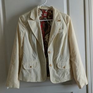 Cream velvet blazer